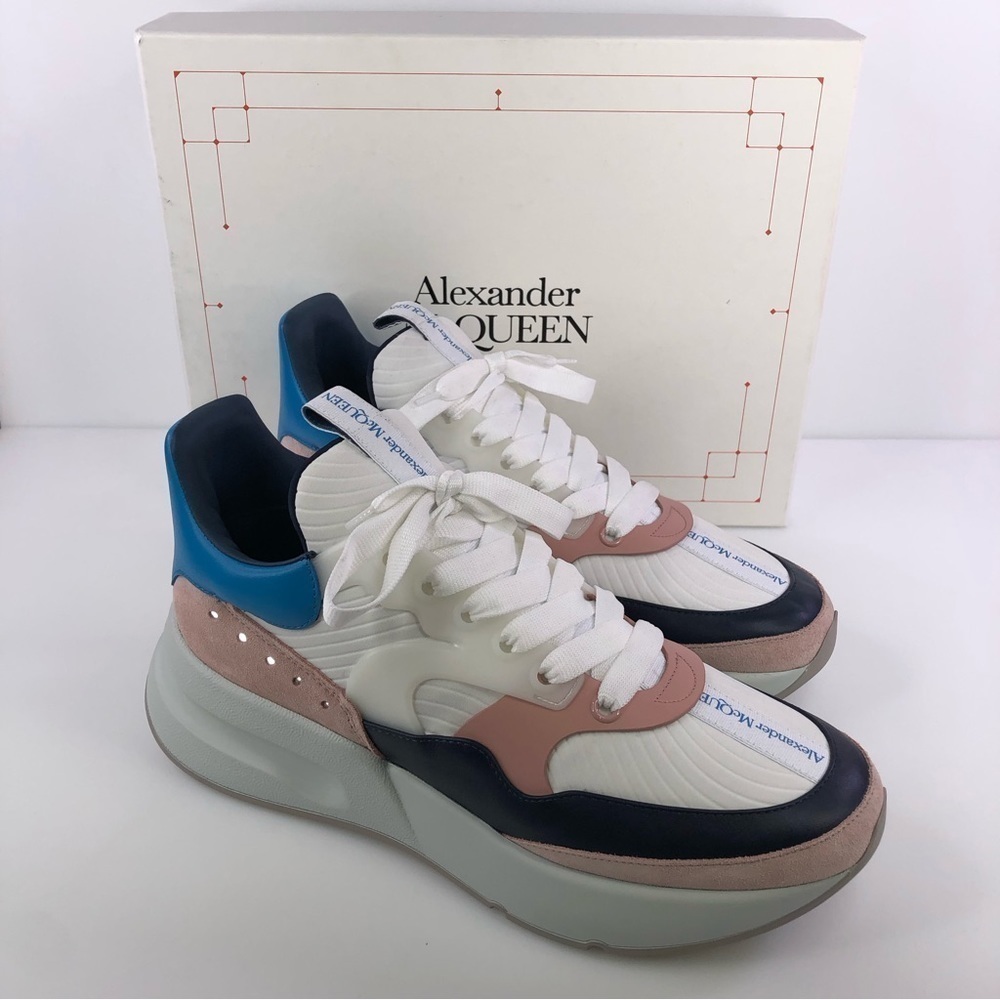 $690 Mens Alexander McQueen Oversized Trainers Sneakers White/Multi Shoes